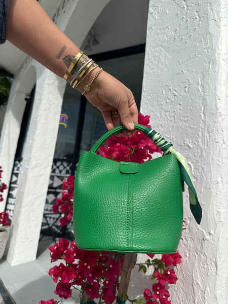 AVA VEGAN LEATHER MINI BUCKET BAG