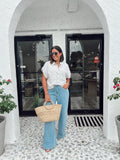 BEYRA WIDE LEG DRAWSTRING DENIM PANT