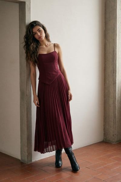KIARA PLEATED MAXI DRESS