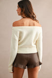 ANGELA OFF SHOULDER LIGHT SWEATER