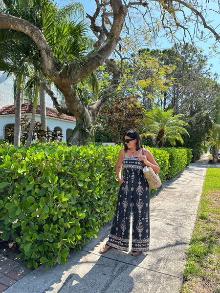 LAYLA PATTERNED WIDE LEG BODYSUIT