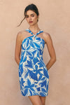 MAR KNOT HALTER MINI DRESS
