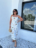 PORTOFINO FRONT TIE LINEN MIDI DRESS
