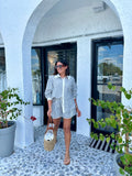 SERENA PINSTRIPE BUTTON DOWN TOP