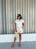 LINDEN PRINT LINEN SHORTS