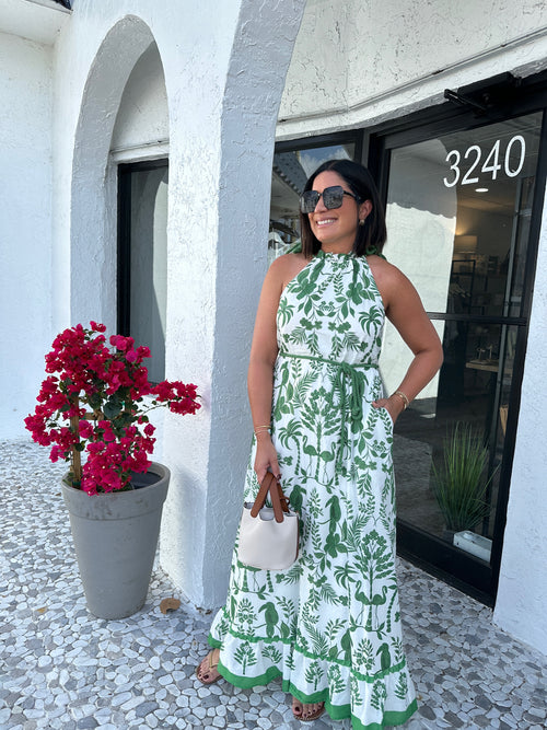 KIMMY FLORAL HIGH NECK MAXI DRESS