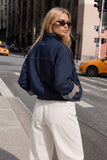 MARIANNE HIGH NECK BOMBER STYLE DENIM JACKET