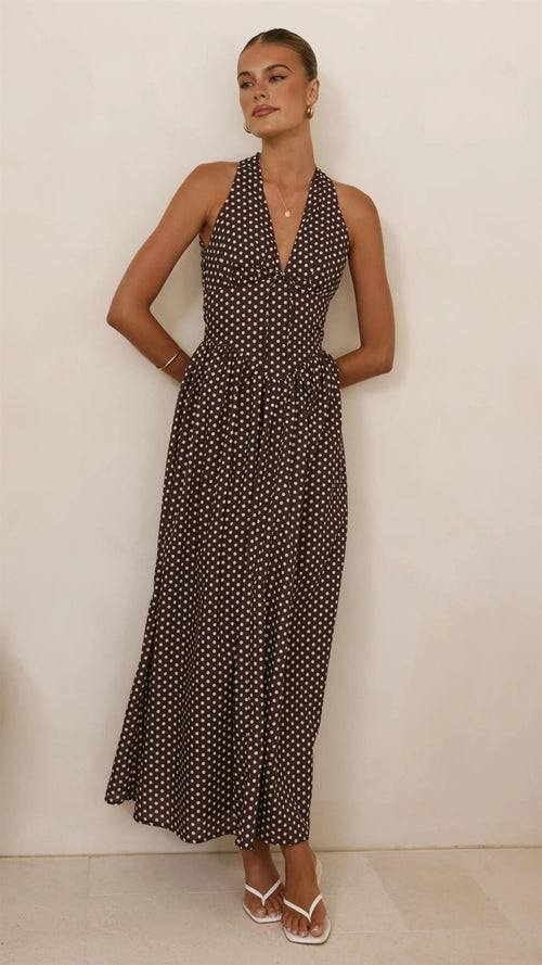ELARA POLKADOT MAXI DRESS