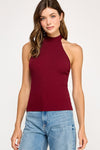 AMANDA RIBBED HALTER TOP