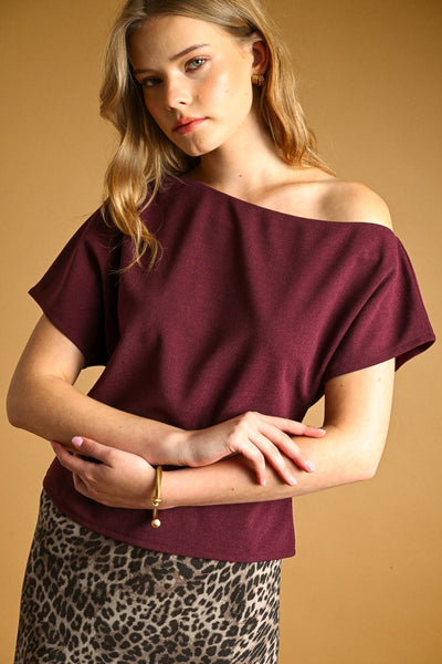 Lilly Boat Neck Asymmetric Top