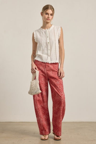 MAGGY SLEEVELESS BUTTON UP BLOUSE