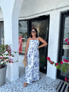 TAVOLA LINEN FLORAL MAXI DRESS