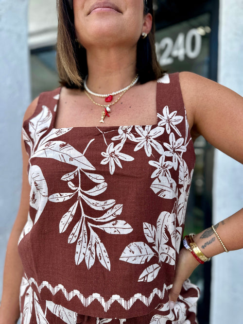 ARLO TROPICAL PRINT SQUARE TOP