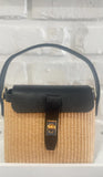 ELISA RAFFIA AND LEATHER BAG