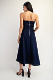 CAMILLA BELTED DENIMI MIDI DRESS