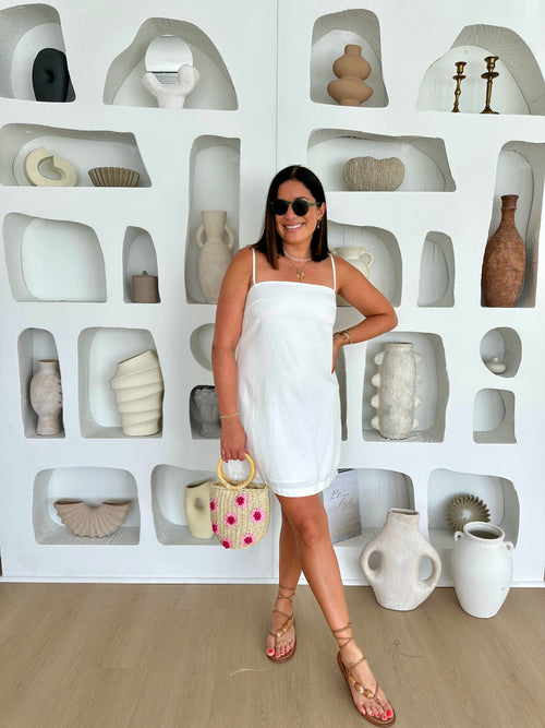 MILA LINEN BLEND MINI DRESS