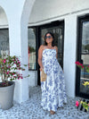 TAVOLA LINEN FLORAL MAXI DRESS