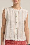 MAGGY SLEEVELESS BUTTON UP BLOUSE
