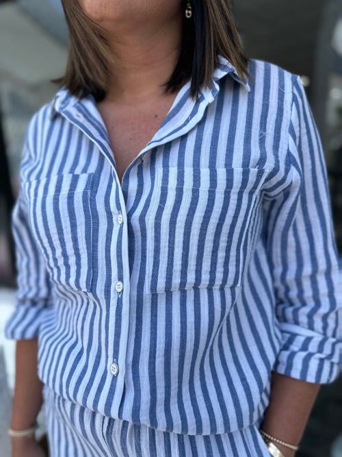 LILIANNA  COTTON GAUZE BUTTON DOWN
