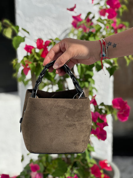 ALEC SMALL VEGAN LEATHER BUCKET BAG