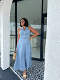 LEAH HALTER SOFT DENIM MAXI