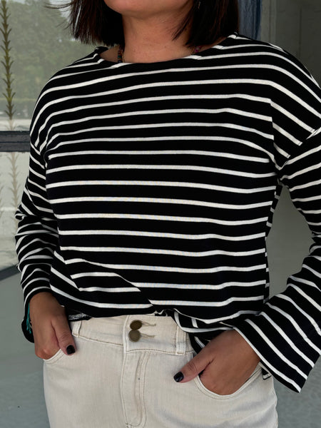 BIANCA STRIPED LONG SLEEVE TOP