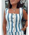 GENOA STRIPED BUTTON DOWN VEST