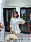 CLOVER DRAWSTRING WAIST GAUZE ROMPER