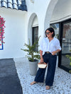 JAZLIN LINEN BUTTON UP TOP