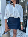 DEMI HIGH WAIST DENIM MINI SKORT