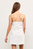 CAMI ASYMETRIC RUCHED WHITE DRESS