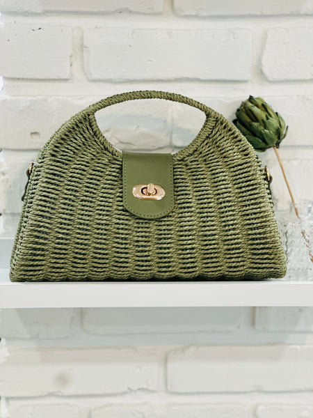 MAREA WICKER BAG WITH CROSS BODY STRAP