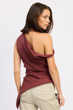 CAMILA ASYMETRICAL RUCHED LINEN TOP
