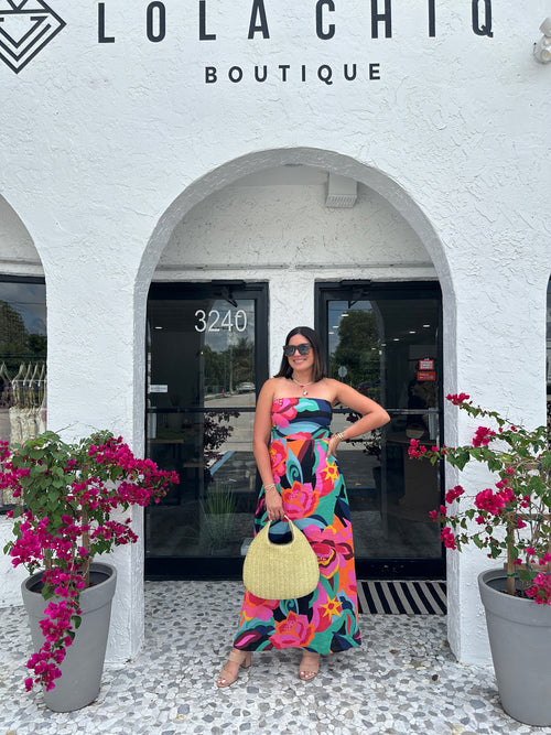 BAHIA PARADISE STRAPLESS MAXI DRESS