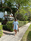 CALLIE PETER PAN COLLAR DENIM DRESS