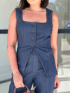 BILLIE SQUARE NECK DENIM VEST