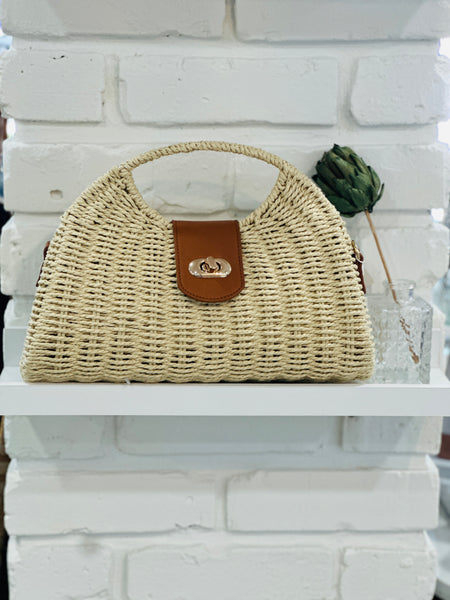 MAREA WICKER BAG WITH CROSS BODY STRAP