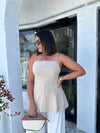 LUNA CREAM COLOR PEPLUM TOP
