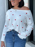 HEART EMBROIDERED HEART SWEATER