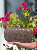 FIJI GOLD SHIMMER RAFFIA CLUTCH