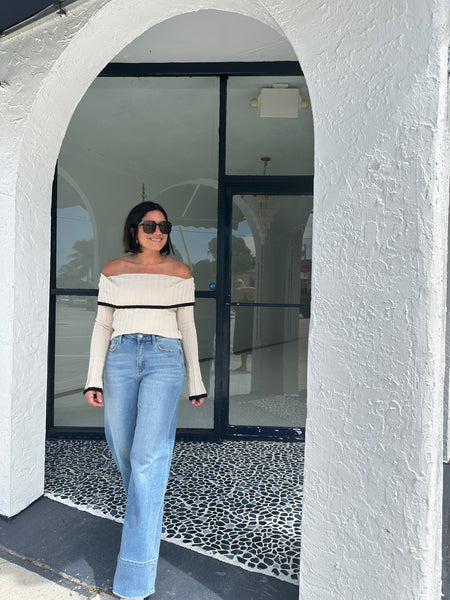 LORENA OFF THE SHOULDER KNIT TOP