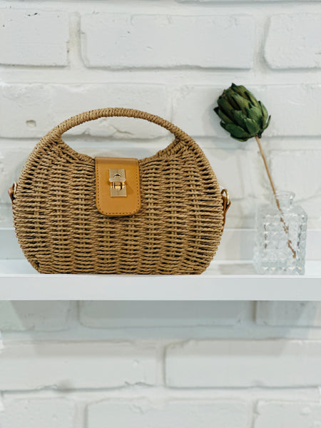 MAREA WICKER BAG WITH CROSS BODY STRAP