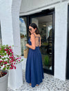 CAPRI TIE BACK LINEN MIDI