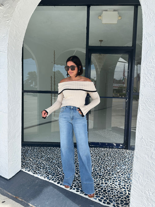 LORENA OFF THE SHOULDER KNIT TOP