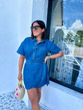 RAQUEL DENIM WRAP SKIRT MINI DRESS