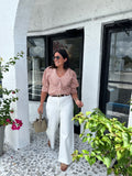 FRAN GINGHAM POINTED COLLAR TOP