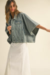 LISA CAPE STYLE DENIM JACKER