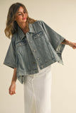 LISA CAPE STYLE DENIM JACKER