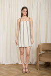 VERONICA CONTRAST STRIPE LINEN MINI DRESS