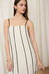 VERONICA CONTRAST STRIPE LINEN MINI DRESS